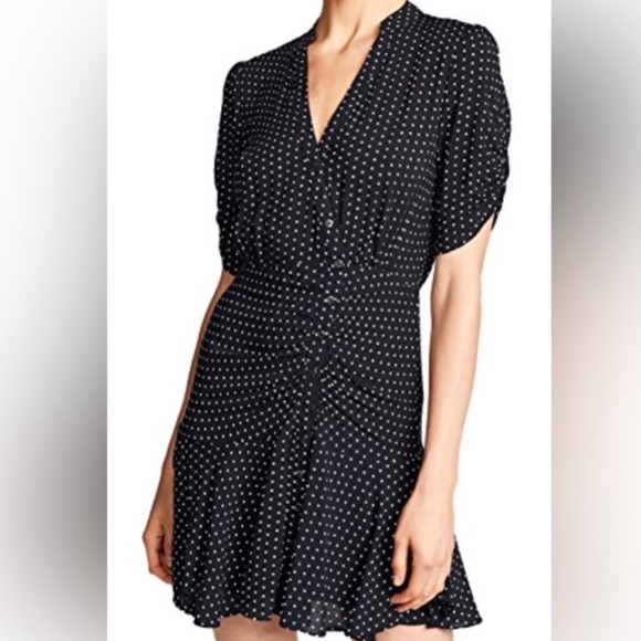 NWT Free People polka dot button down dress black with color dots xs - Picture 5 of 6